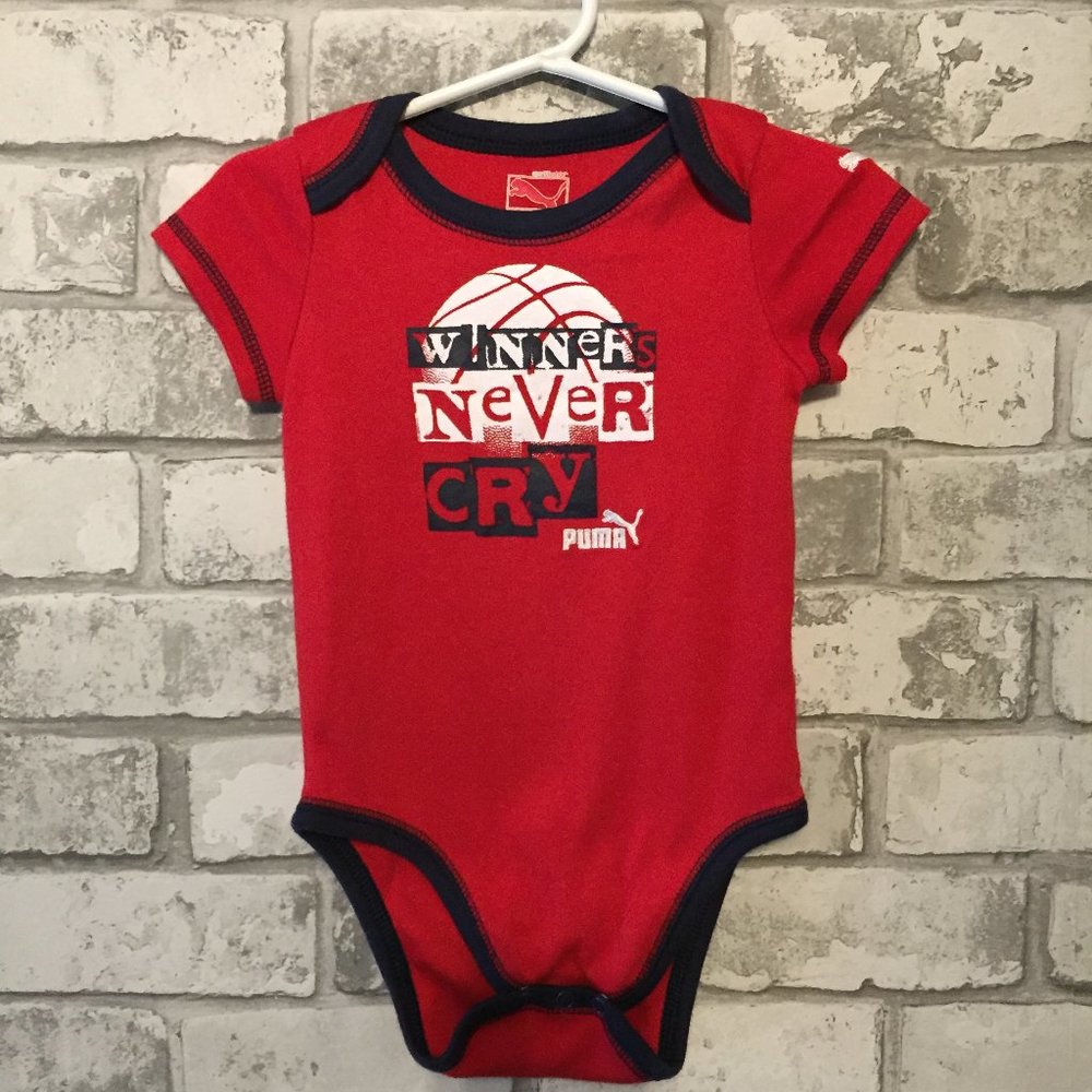 Puma "WINNERS NEVER CRY" Onesie Size 24 Months